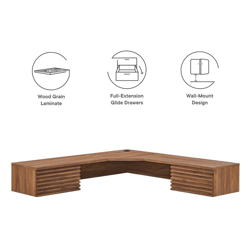 Render Wall Mount Corner Office Desk by Modway by HouseOfZazla