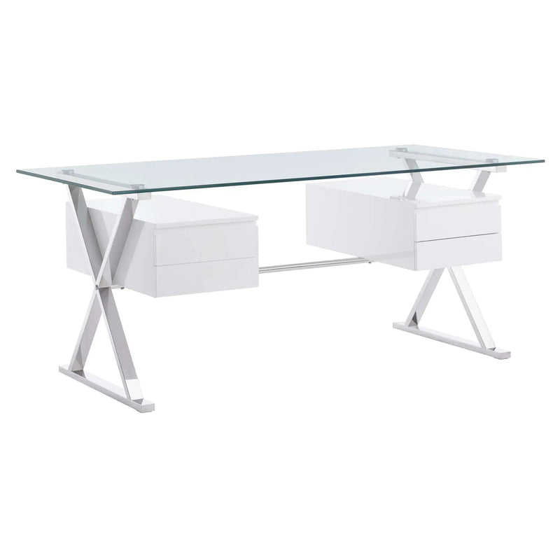 Sector 71" Glass Top Glass Office Desk by Modway by HouseOfZazla