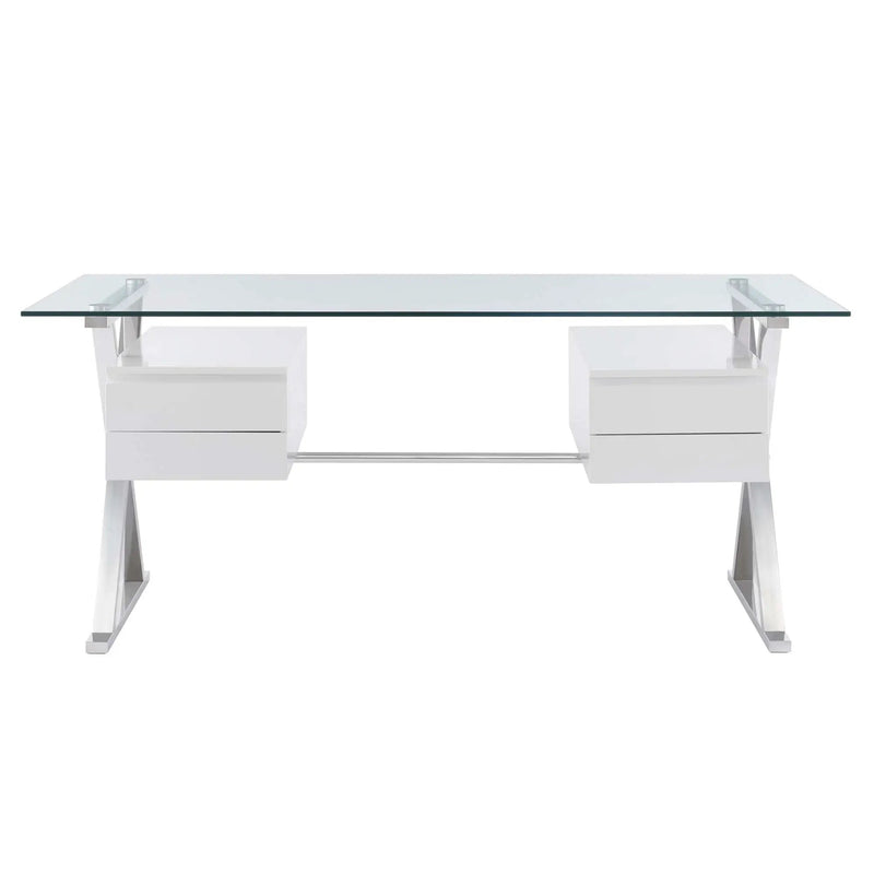 Sector 71" Glass Top Glass Office Desk by Modway by HouseOfZazla