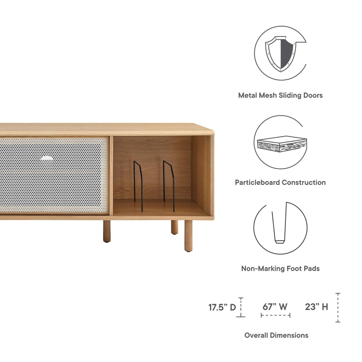 Kurtis 67" TV and Vinyl Record Stand by Modway by HouseOfZazla