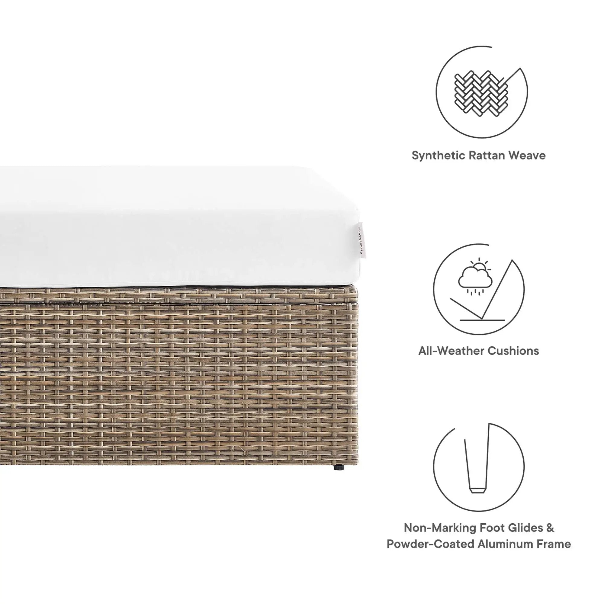 Convene Outdoor Patio Rectangle Ottoman by Modway by HouseOfZazla