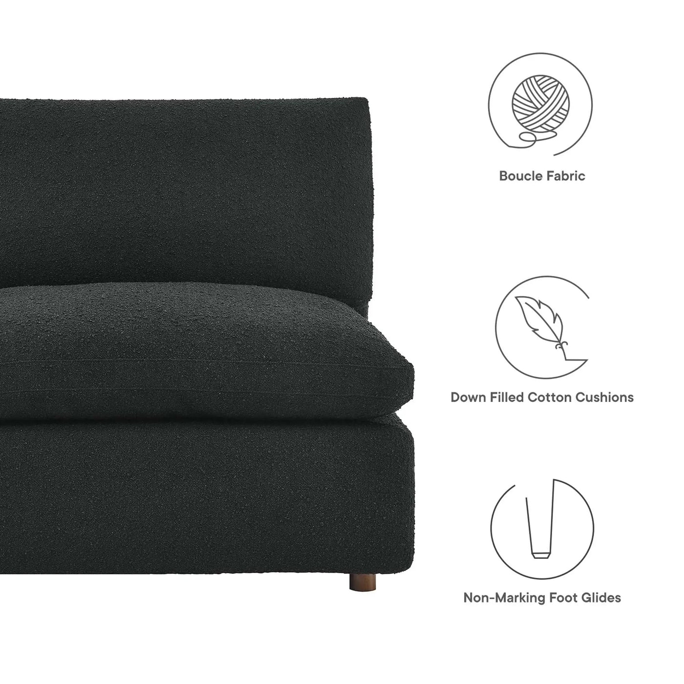 Commix Down Filled Overstuffed Boucle Fabric Armless Chair by Modway by HouseOfZazla