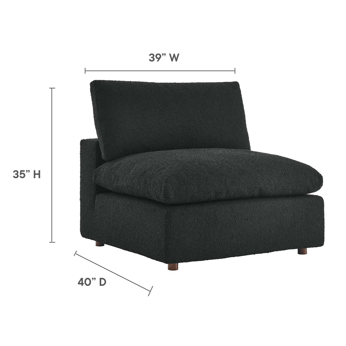 Commix Down Filled Overstuffed Boucle Fabric Armless Chair by Modway by HouseOfZazla