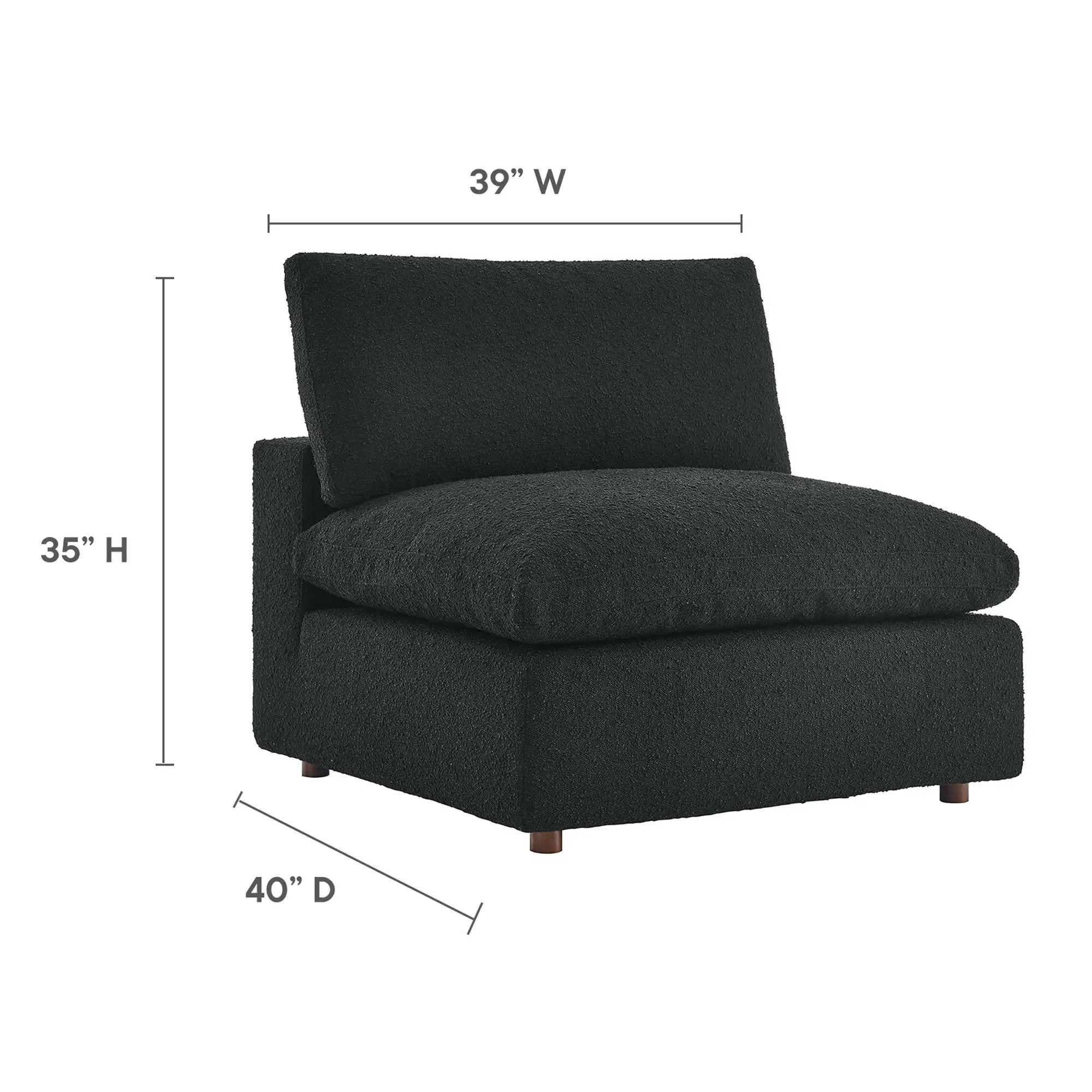 Commix Down Filled Overstuffed Boucle Fabric Armless Chair by Modway by HouseOfZazla