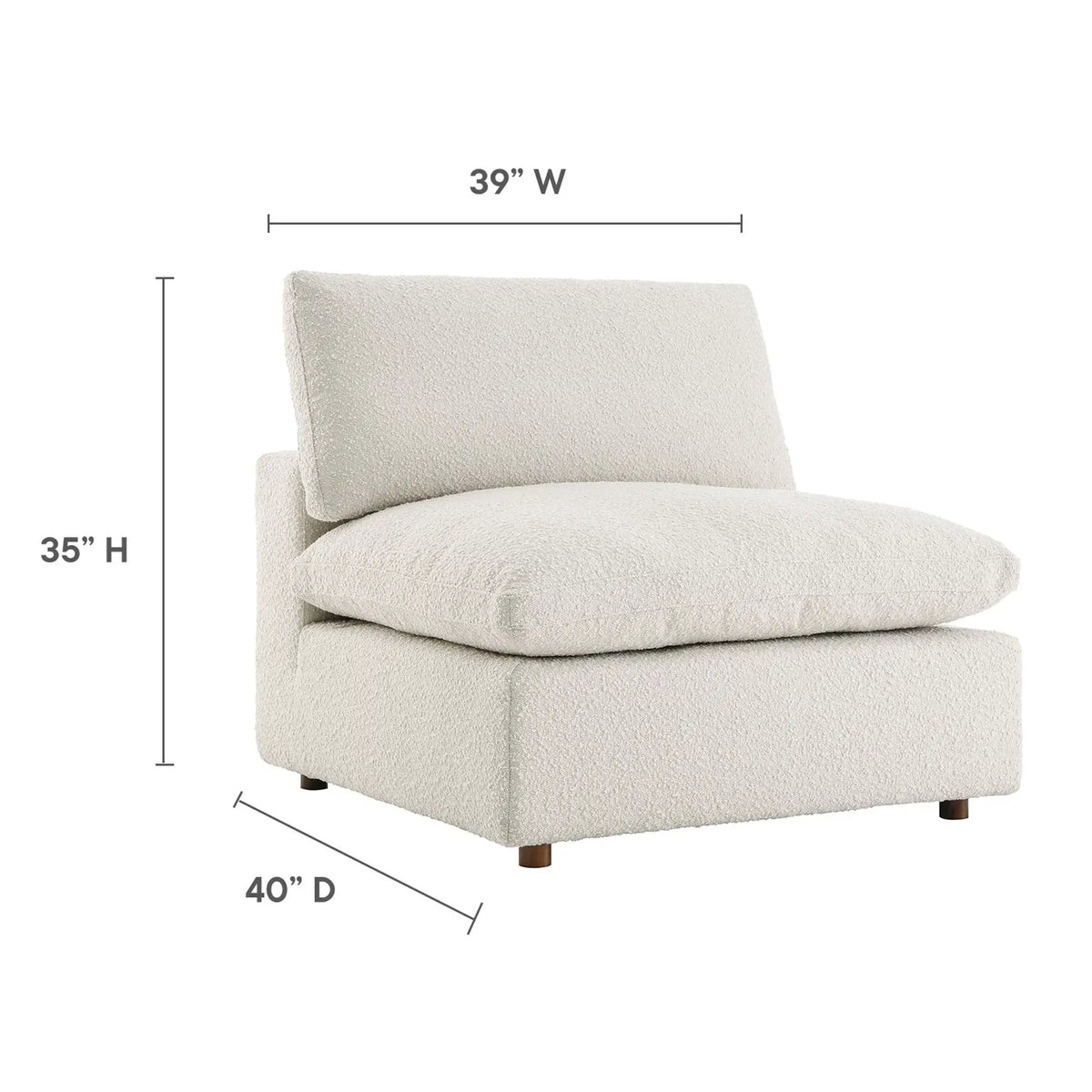 Commix Down Filled Overstuffed Boucle Fabric Armless Chair by Modway by HouseOfZazla