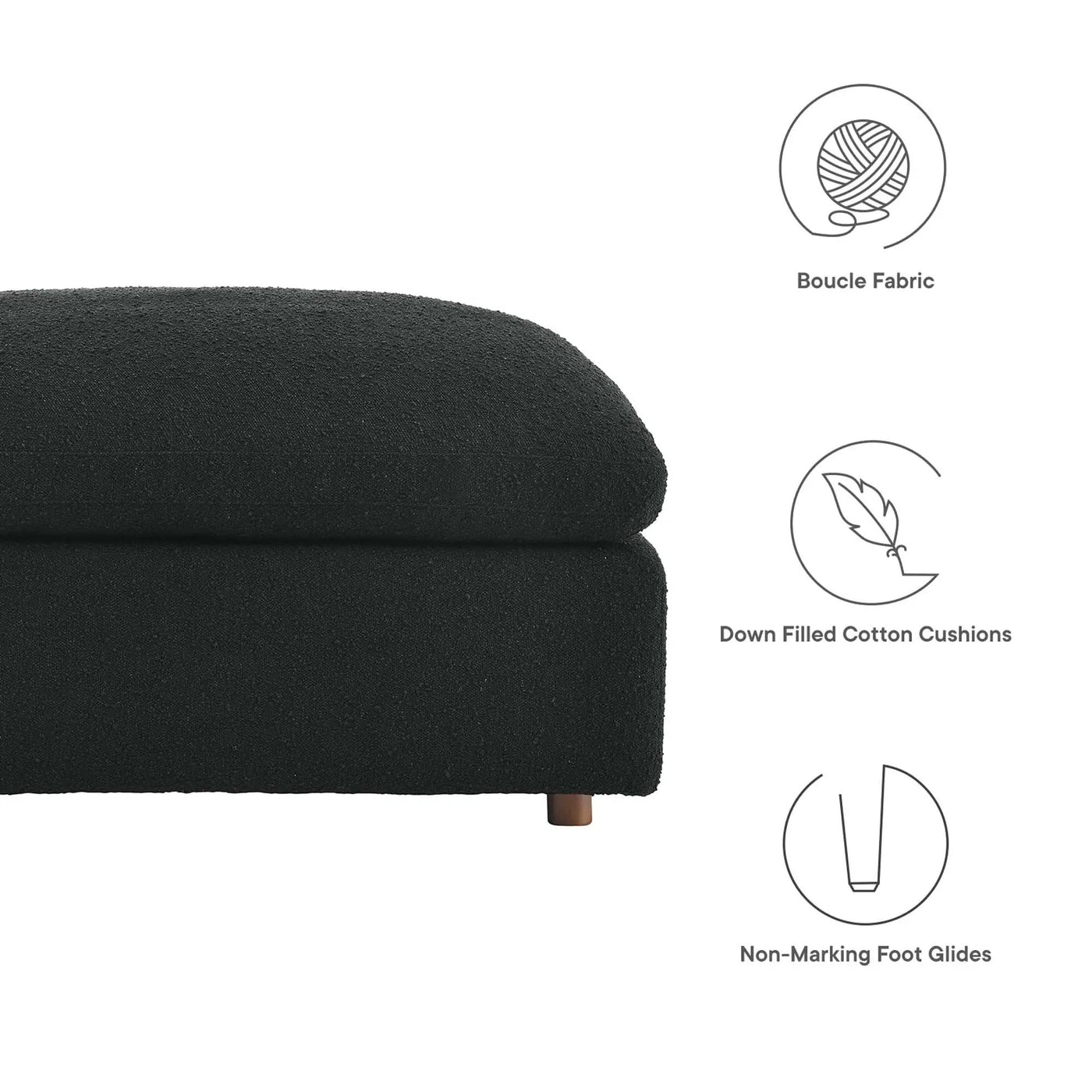 Commix Down Filled Overstuffed Boucle Fabric Ottoman by Modway by HouseOfZazla