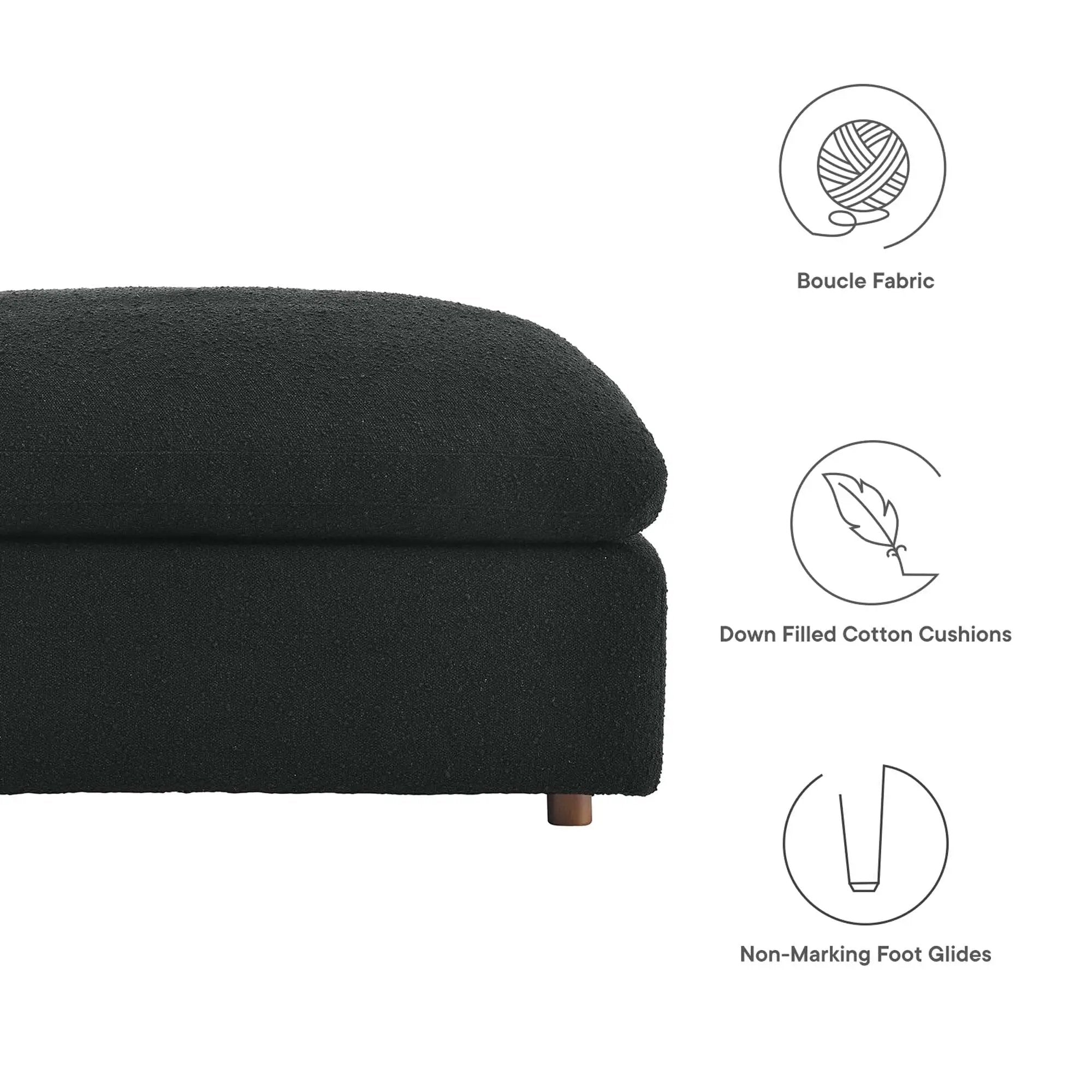 Commix Down Filled Overstuffed Boucle Fabric Ottoman by Modway by HouseOfZazla