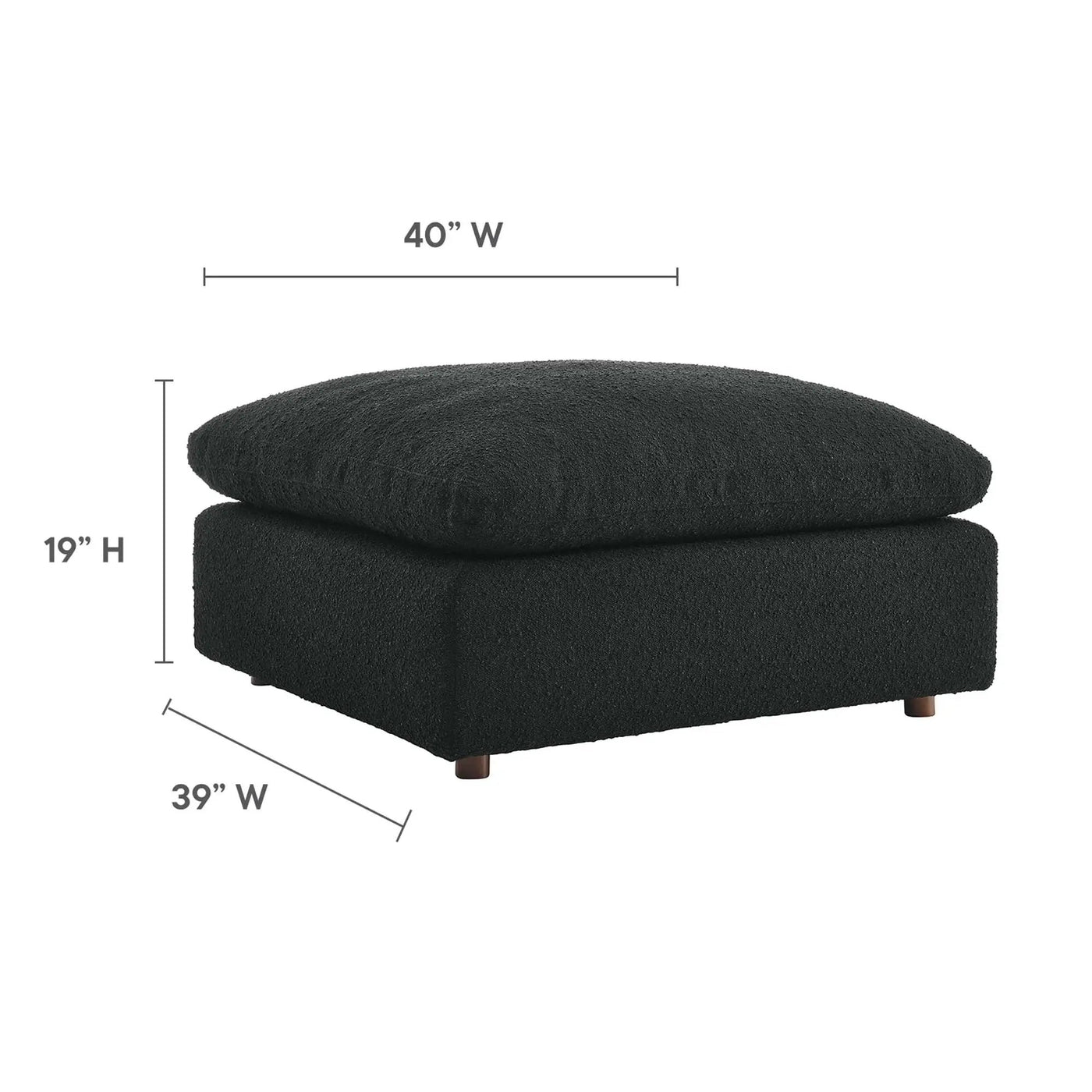 Commix Down Filled Overstuffed Boucle Fabric Ottoman by Modway by HouseOfZazla