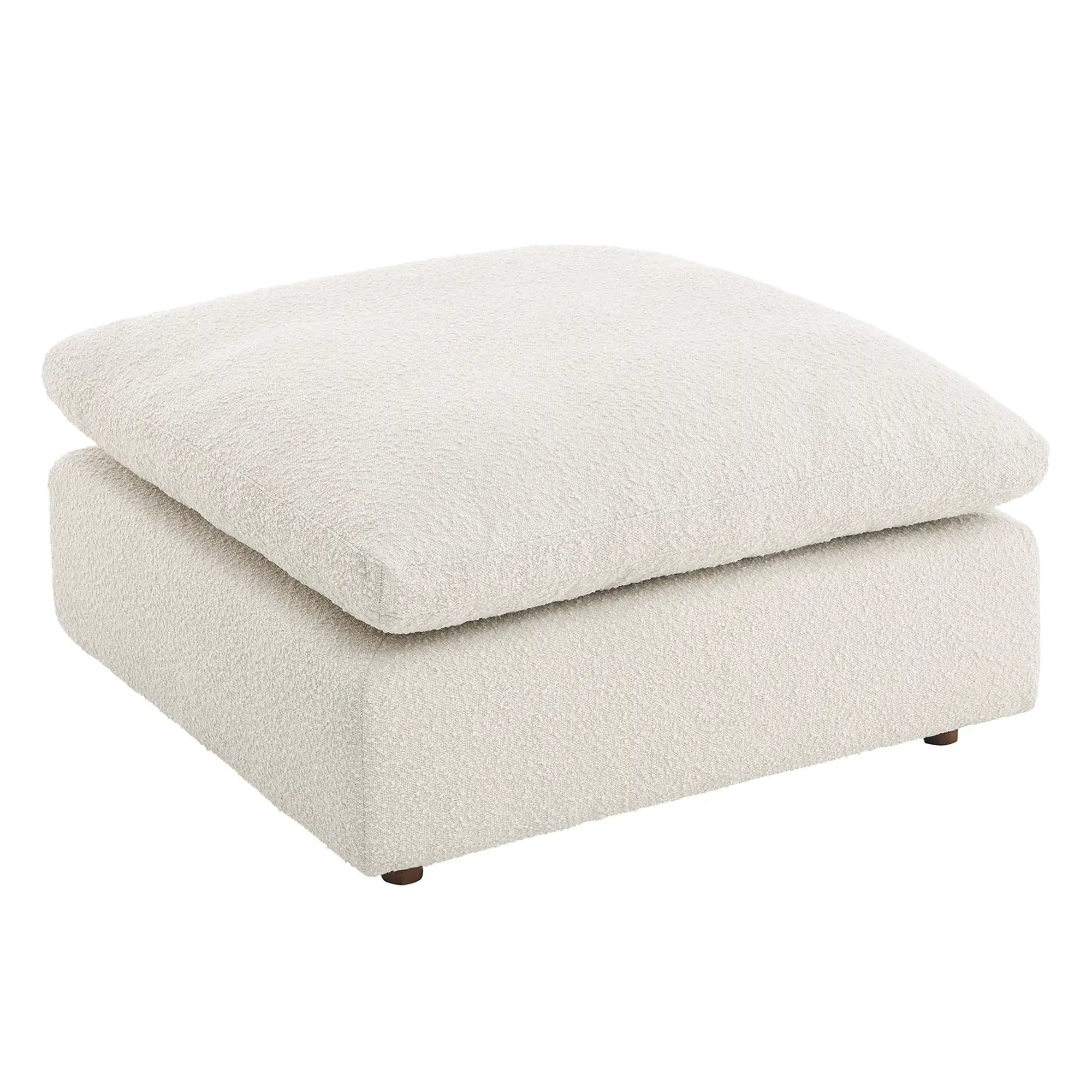 Commix Down Filled Overstuffed Boucle Fabric Ottoman by Modway by HouseOfZazla