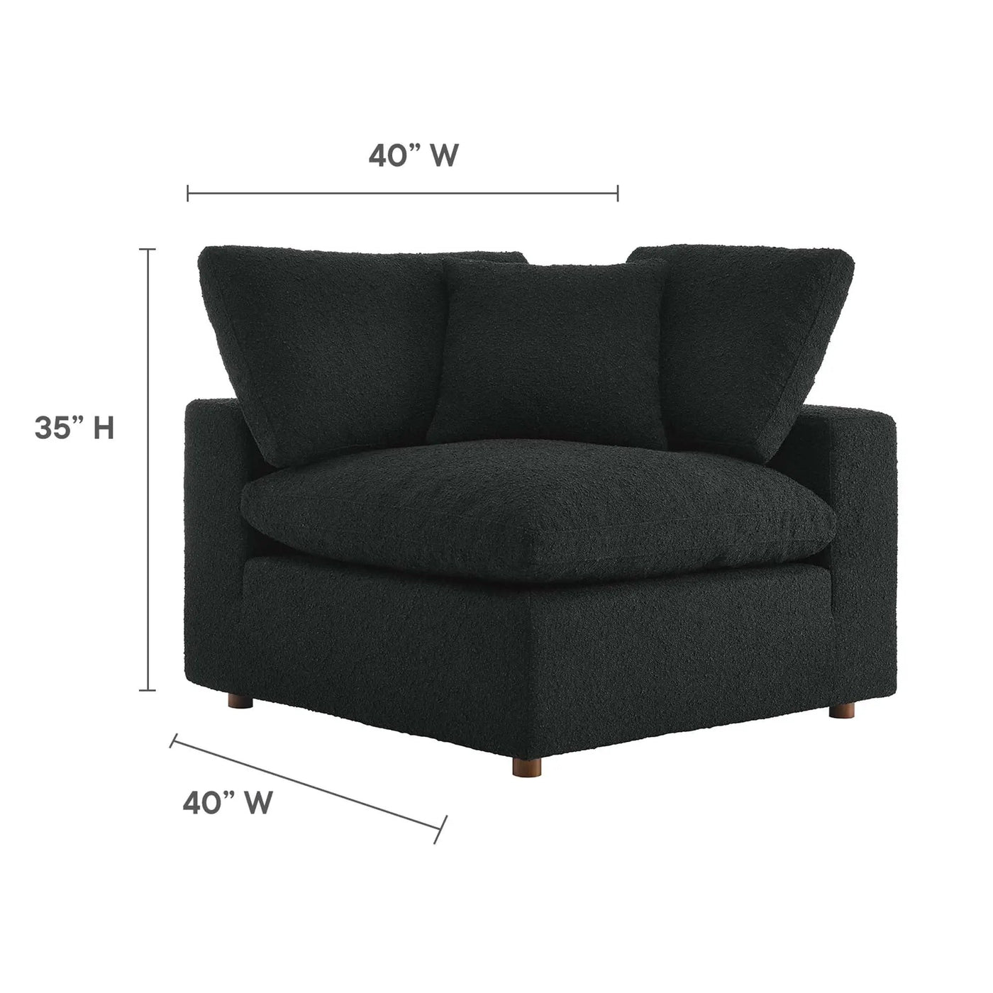 Commix Down Filled Overstuffed Boucle Fabric Corner Chair by Modway by HouseOfZazla