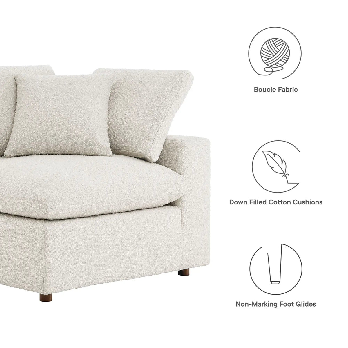 Commix Down Filled Overstuffed Boucle Fabric Corner Chair by Modway by HouseOfZazla