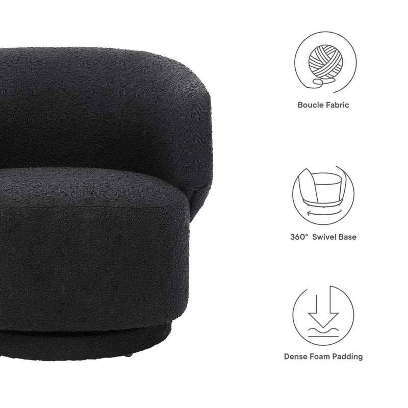 Celestia Boucle Fabric Swivel Chair by Modway by HouseOfZazla