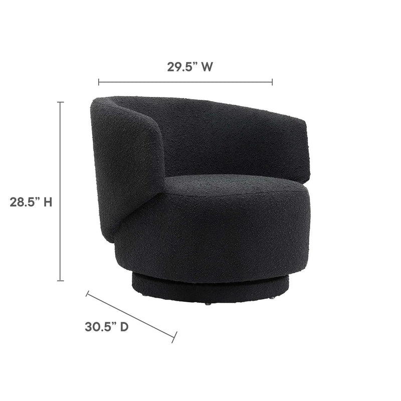 Celestia Boucle Fabric Swivel Chair by Modway by HouseOfZazla