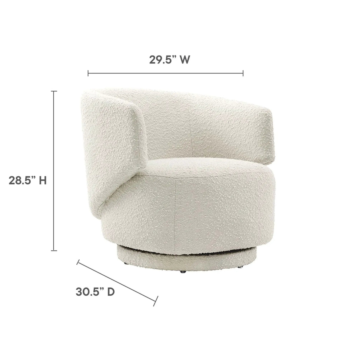 Celestia Boucle Fabric Swivel Chair by Modway by HouseOfZazla