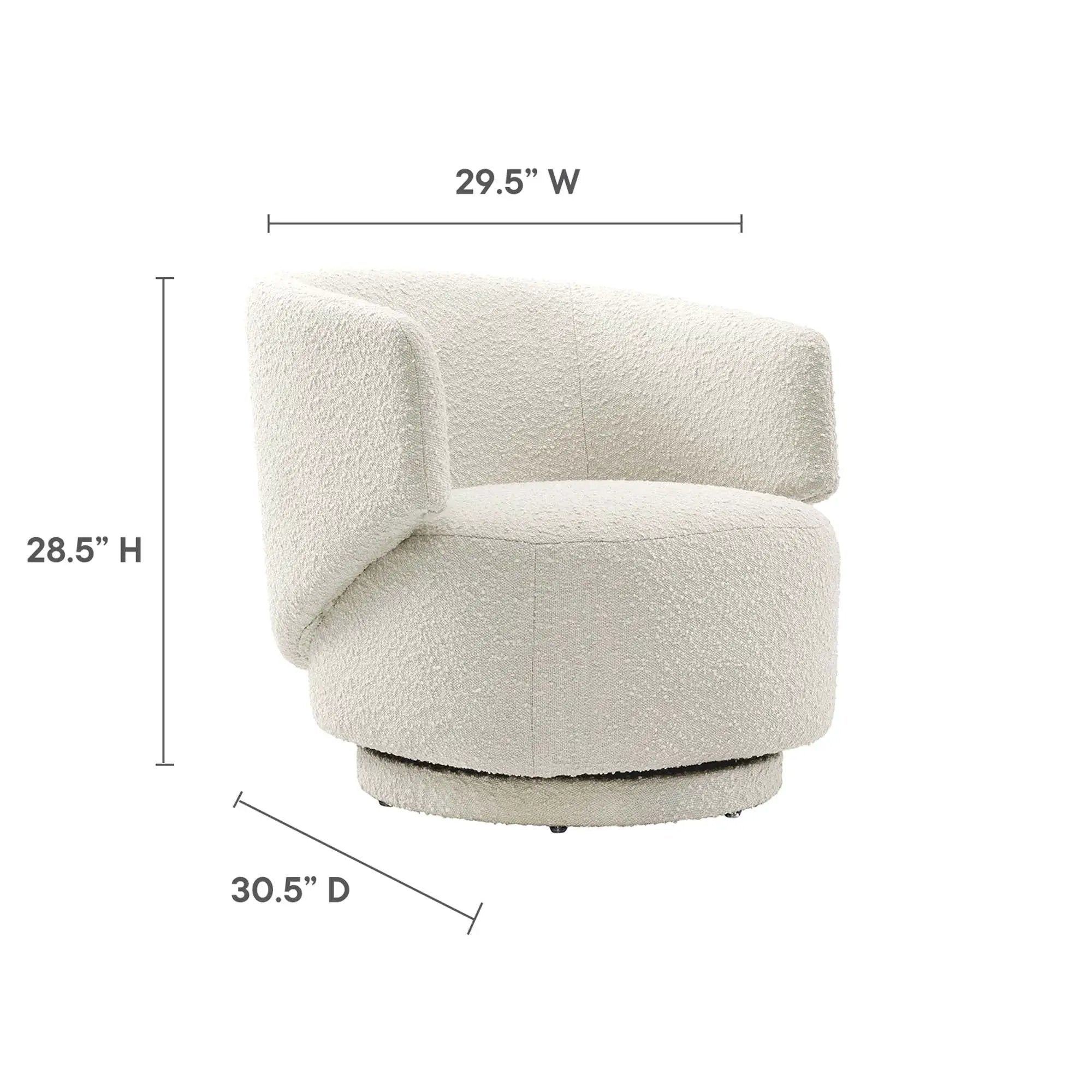 Celestia Boucle Fabric Swivel Chair by Modway by HouseOfZazla