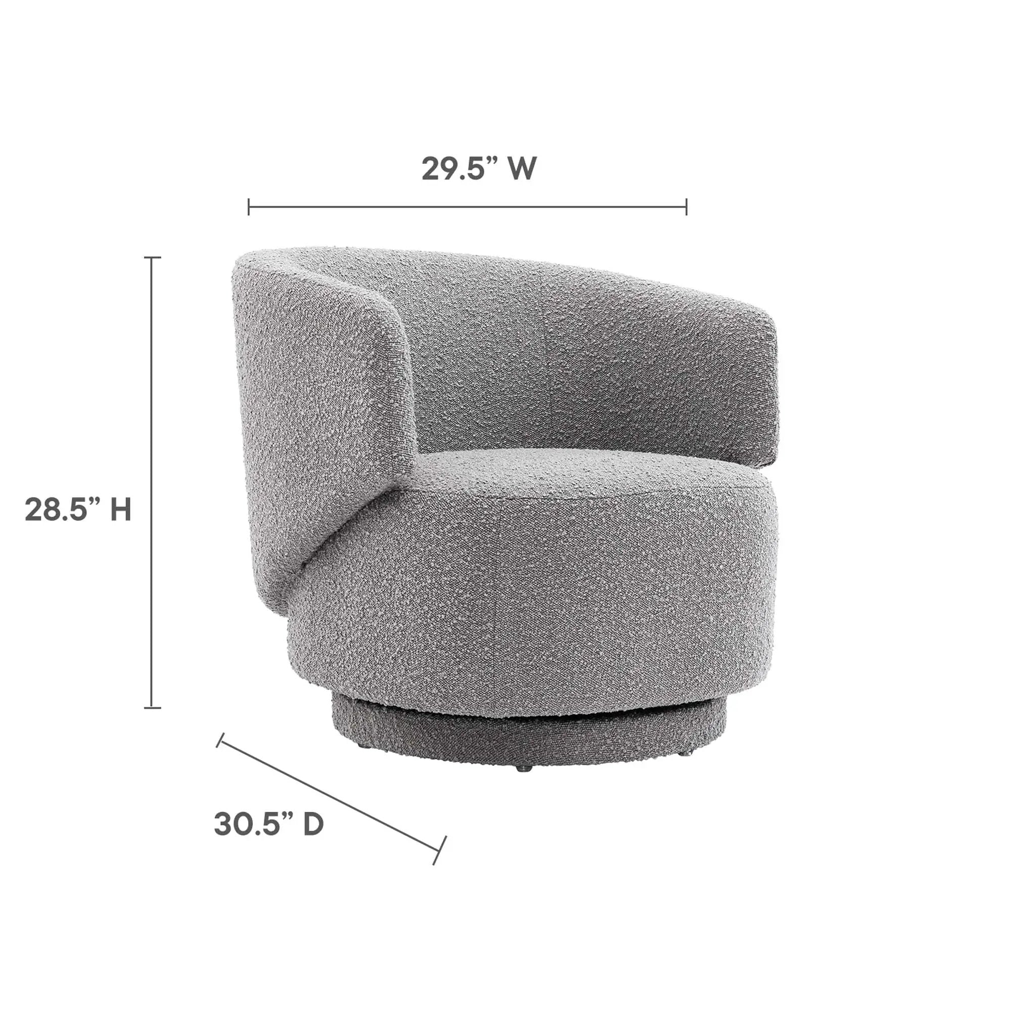Celestia Boucle Fabric Swivel Chair by Modway by HouseOfZazla