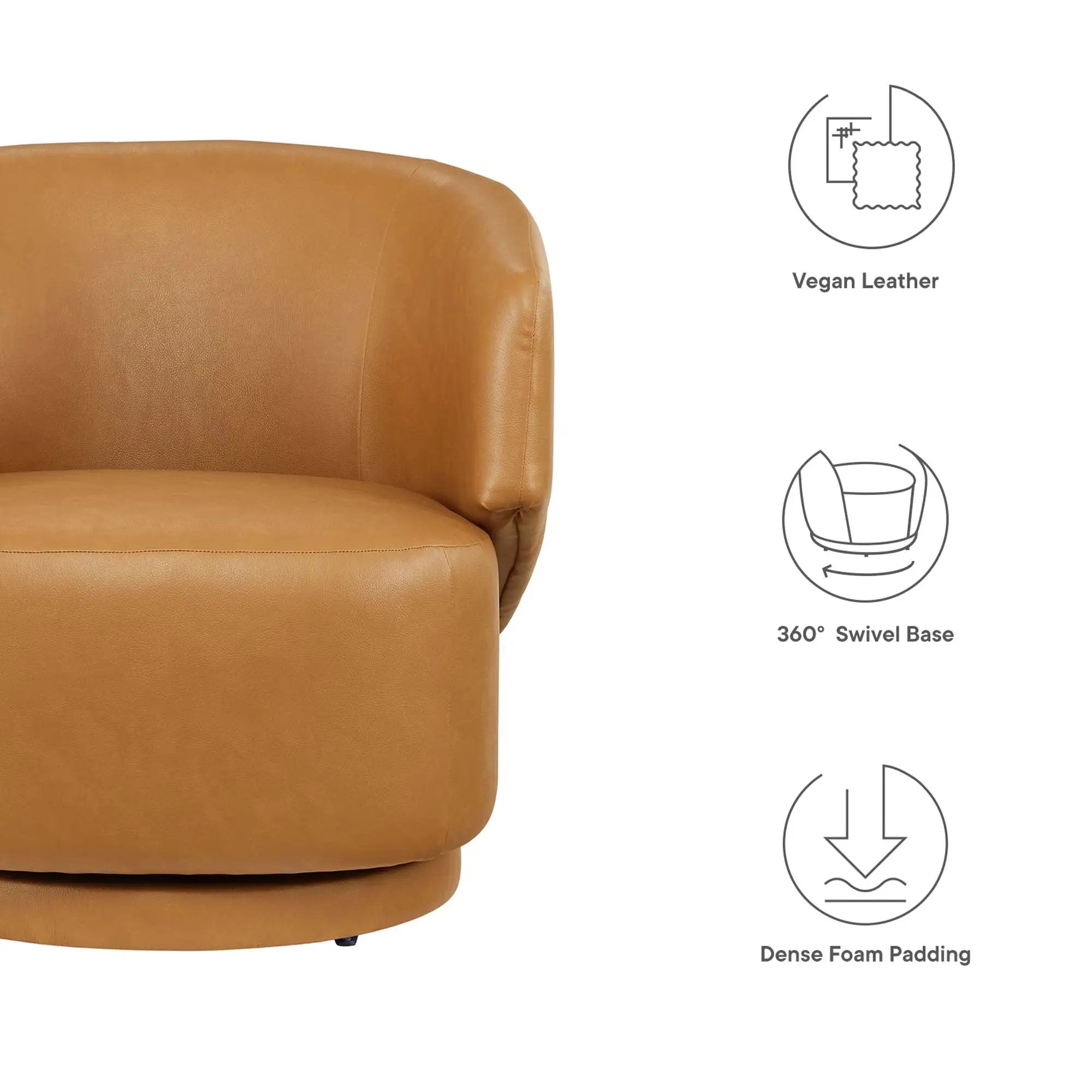 Celestia Vegan Leather Fabric and Wood Swivel Chair by Modway by HouseOfZazla
