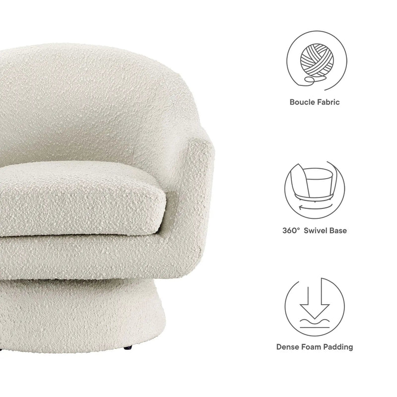Astral Boucle Fabric Swivel Chair by Modway by HouseOfZazla