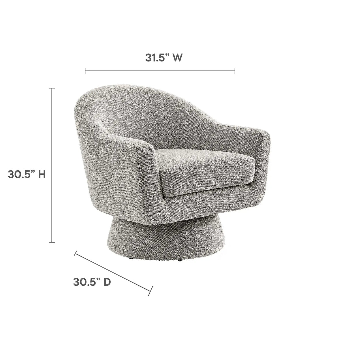 Astral Boucle Fabric Swivel Chair by Modway by HouseOfZazla