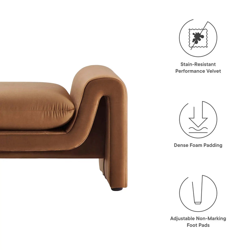 Waverly Performance Velvet Bench by Modway by HouseOfZazla