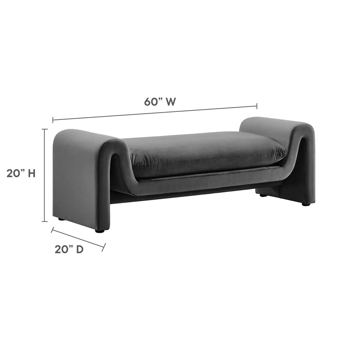 Waverly Performance Velvet Bench by Modway by HouseOfZazla