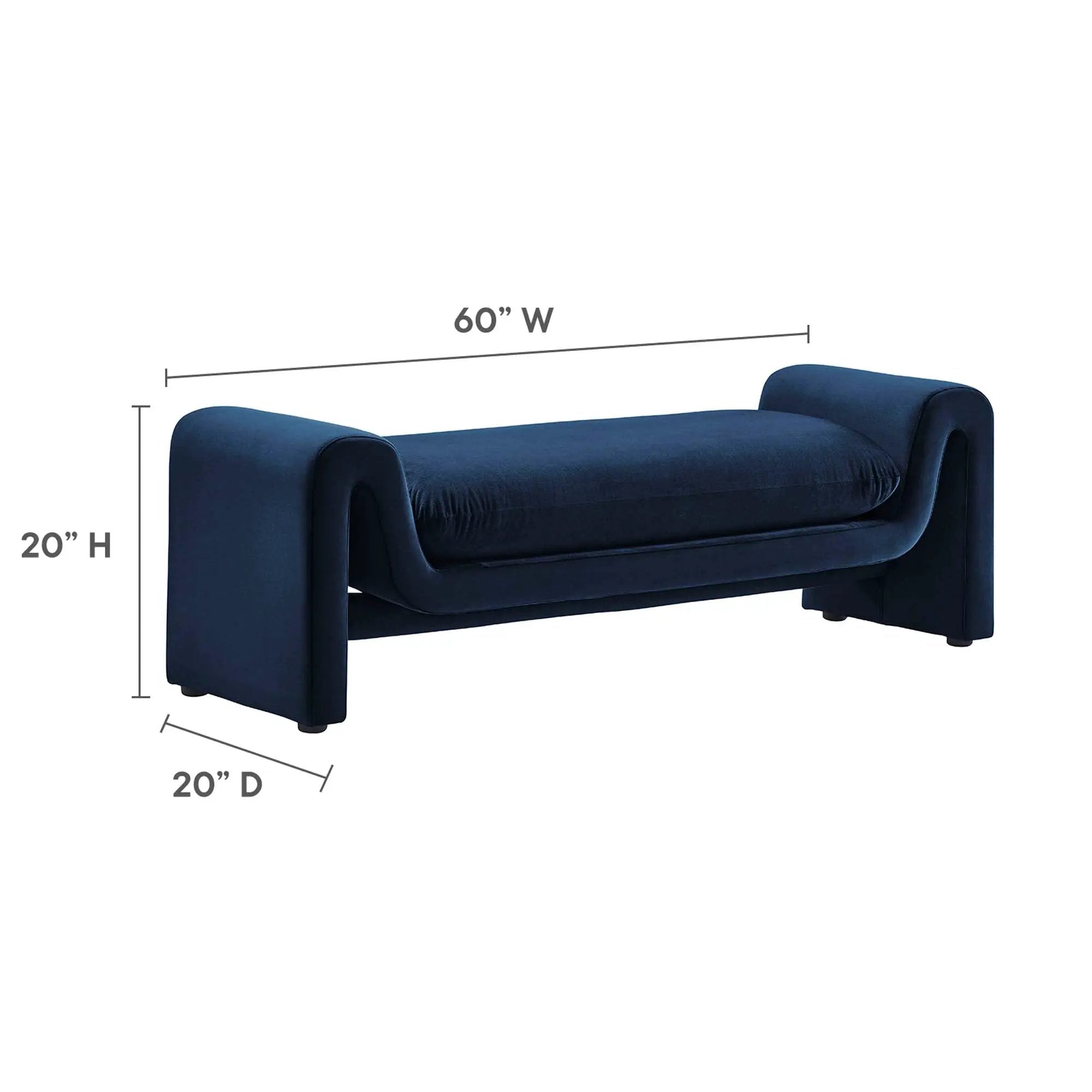 Waverly Performance Velvet Bench by Modway by HouseOfZazla