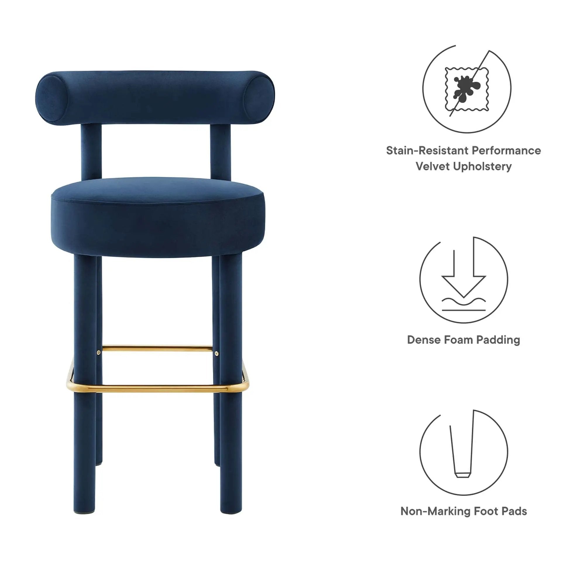 Toulouse Performance Velvet Bar Stool by Modway by HouseOfZazla