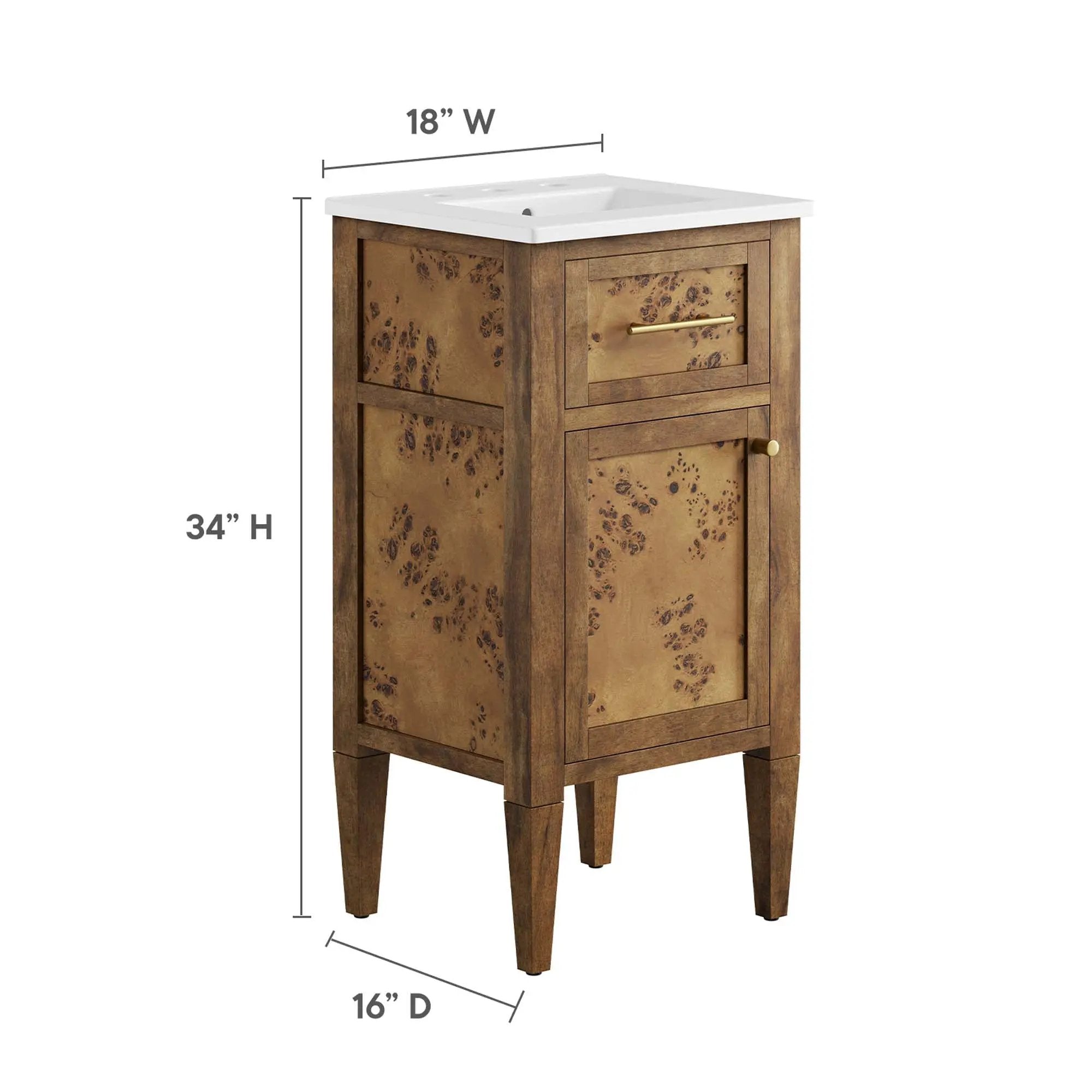 Elysian 18" Wood Bathroom Vanity by Modway by HouseOfZazla
