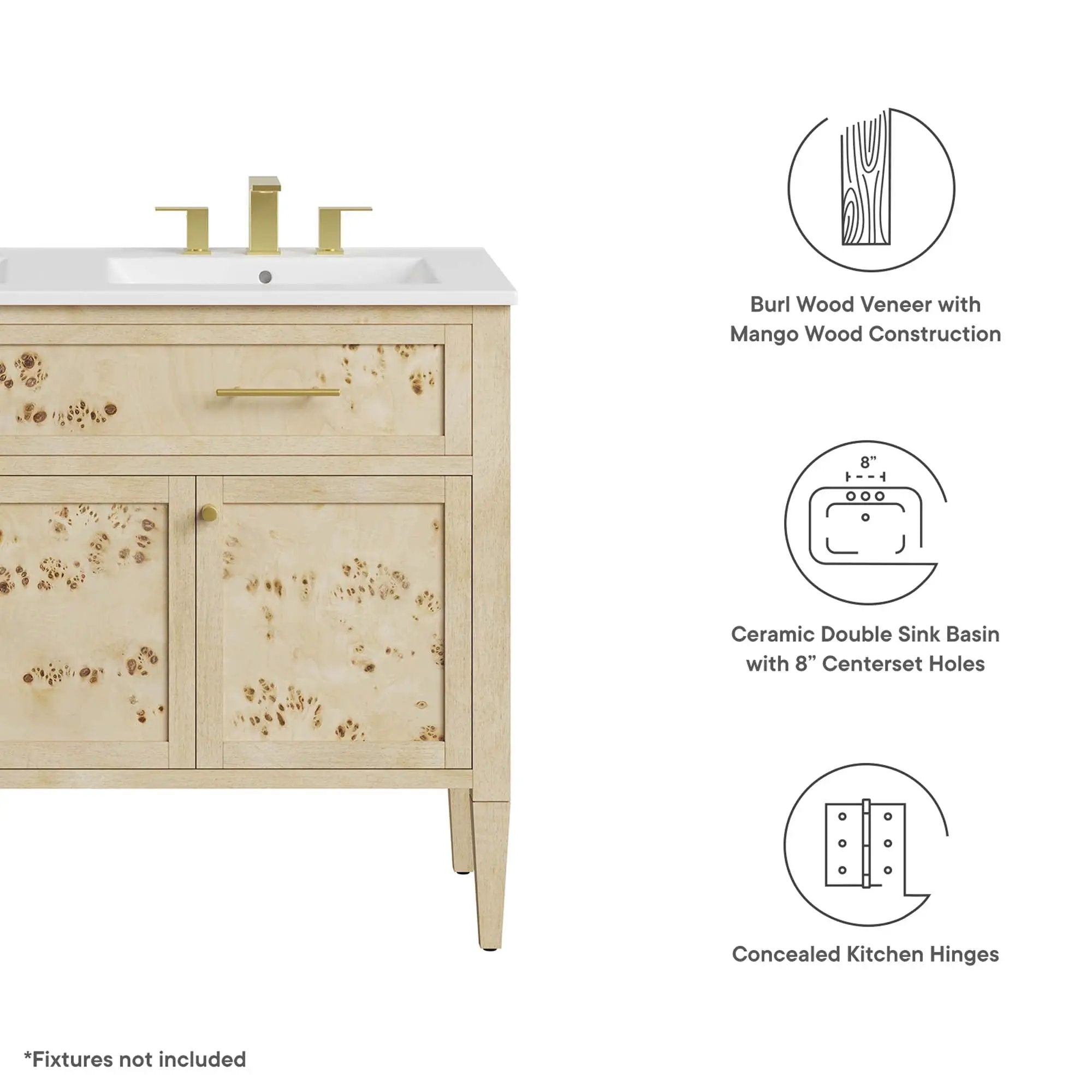 Elysian 48" Double Sink Bathroom Vanity by Modway by HouseOfZazla