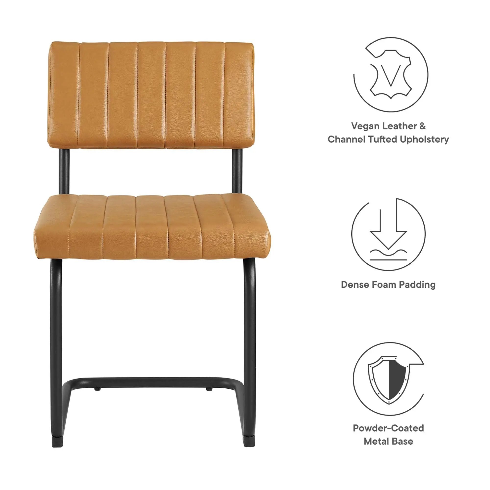 Parity Vegan Leather Dining Side Chairs Set of 2 by Modway by HouseOfZazla