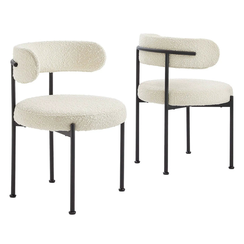 Albie Boucle Fabric Dining Chairs Set of 2 by Modway by HouseOfZazla