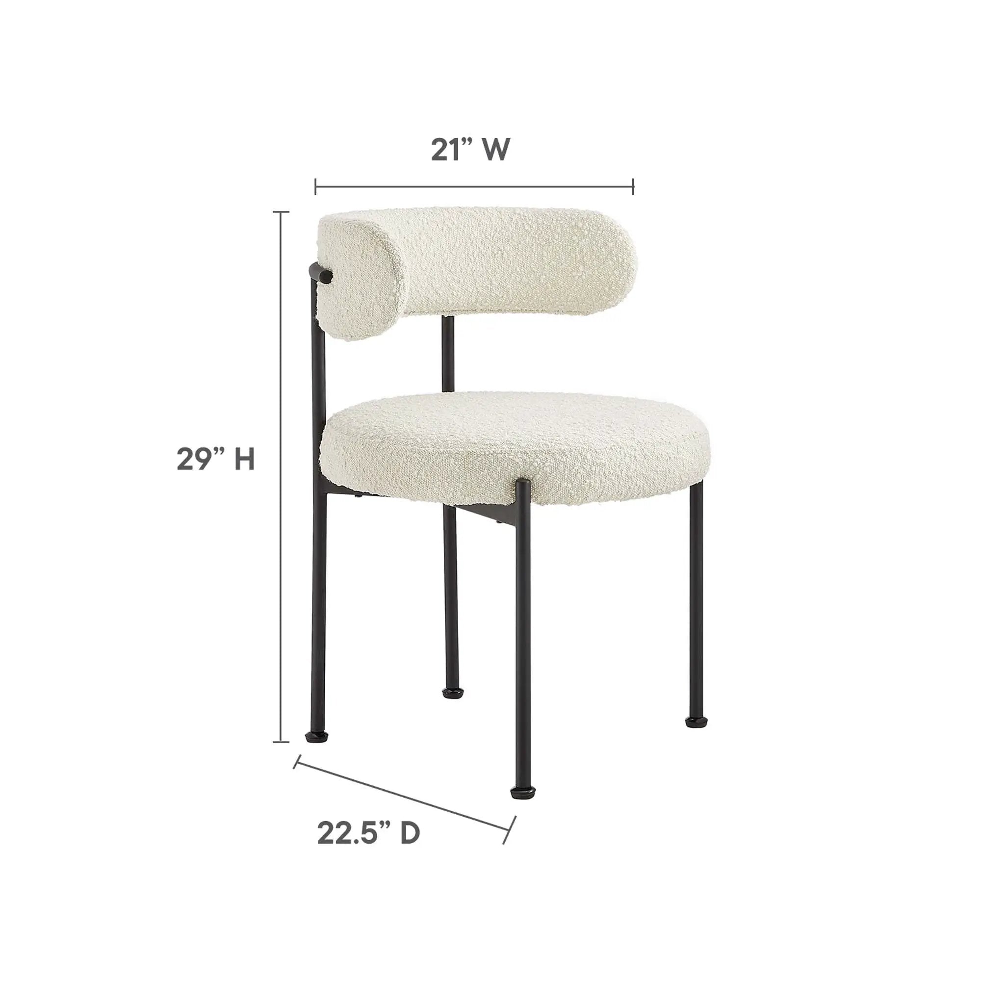 Albie Boucle Fabric Dining Chairs Set of 2 by Modway by HouseOfZazla
