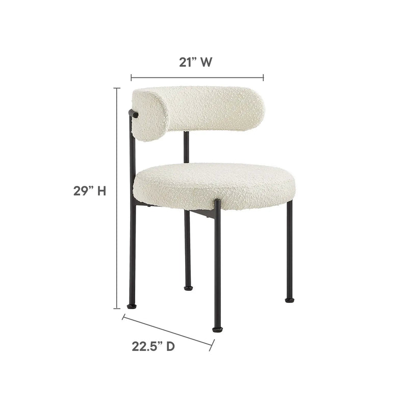 Albie Boucle Fabric Dining Chairs Set of 2 by Modway by HouseOfZazla