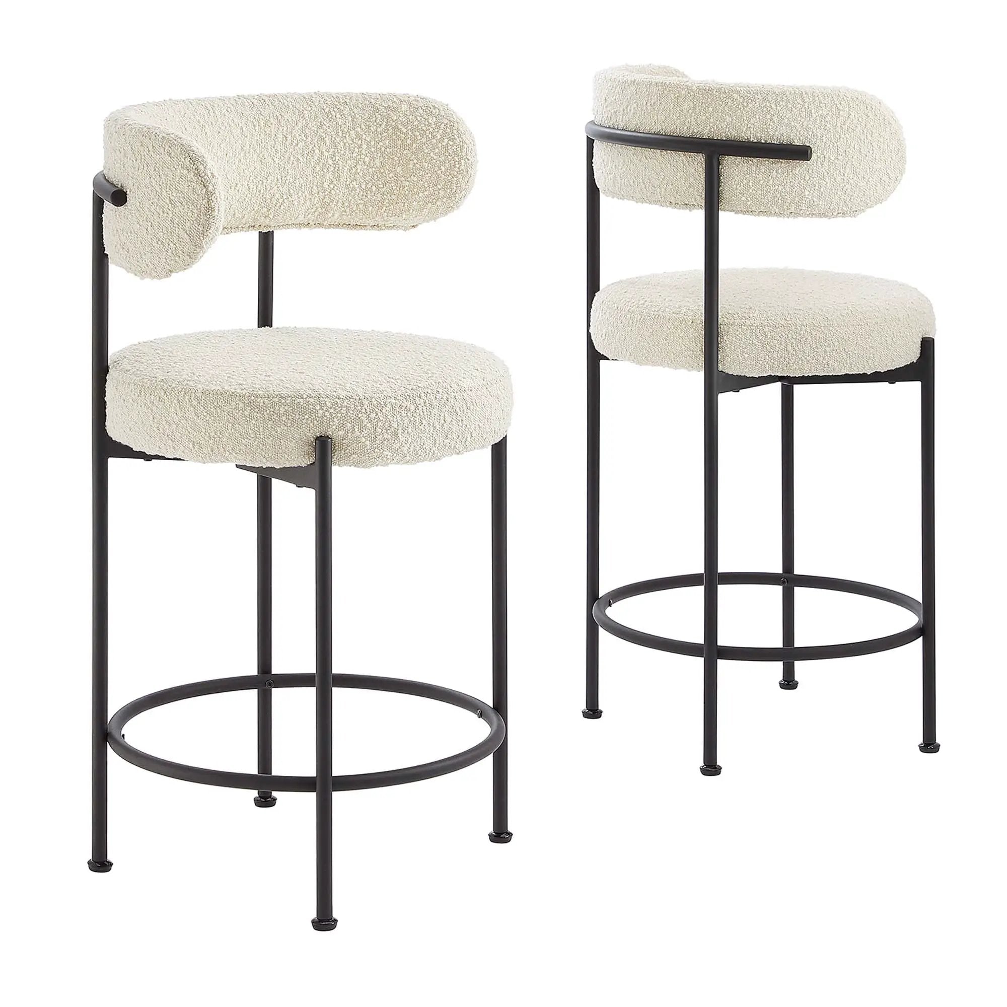 Albie Boucle Fabric Counter Stools Set of 2 by Modway by HouseOfZazla