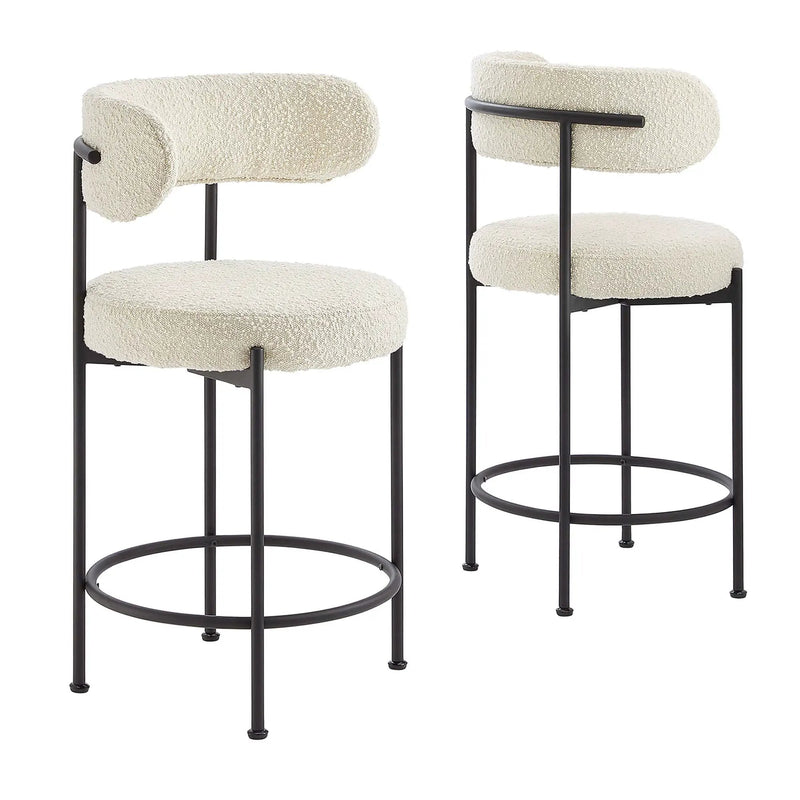 Albie Boucle Fabric Counter Stools Set of 2 by Modway by HouseOfZazla