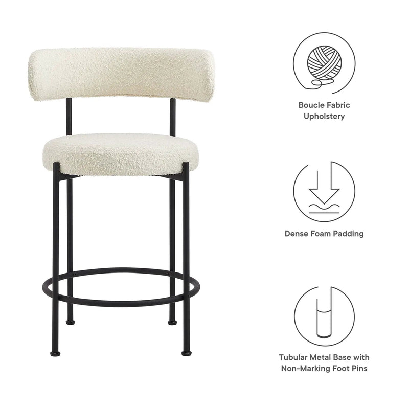 Albie Boucle Fabric Counter Stools Set of 2 by Modway by HouseOfZazla
