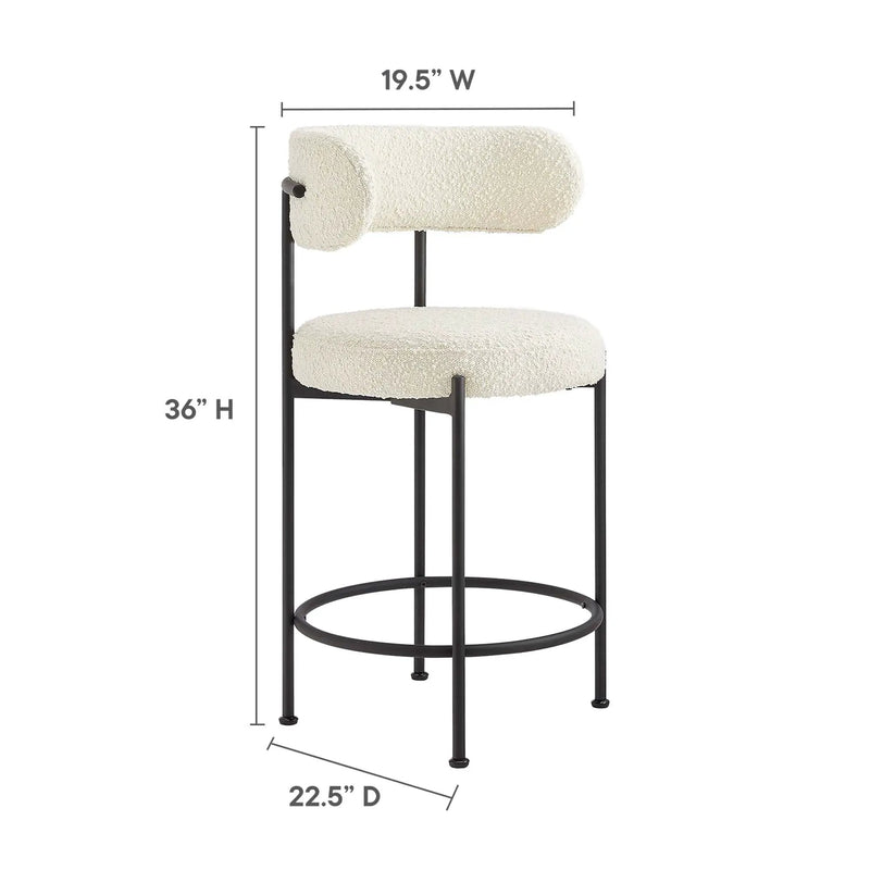 Albie Boucle Fabric Counter Stools Set of 2 by Modway by HouseOfZazla