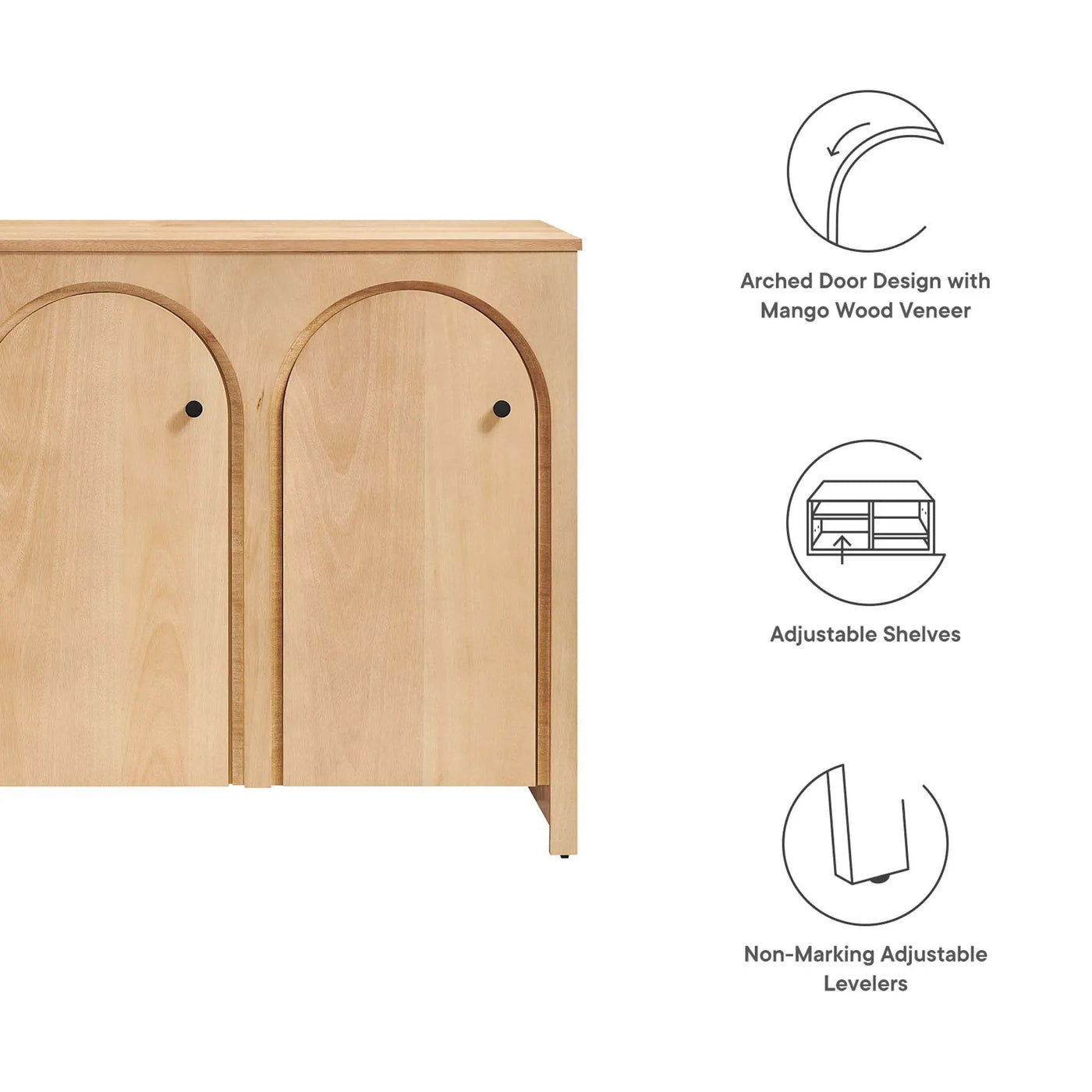 Appia 3-Door Arched Door Sideboard Storage Cabinet by Modway by HouseOfZazla