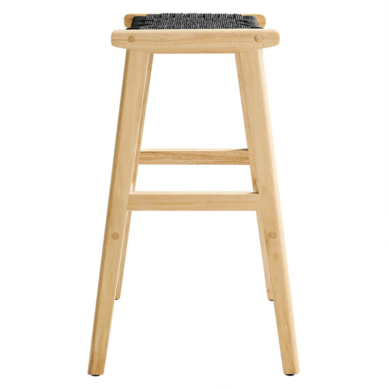 Saoirse Woven Rope Wood Bar Stool Set of 2 by Modway by HouseOfZazla