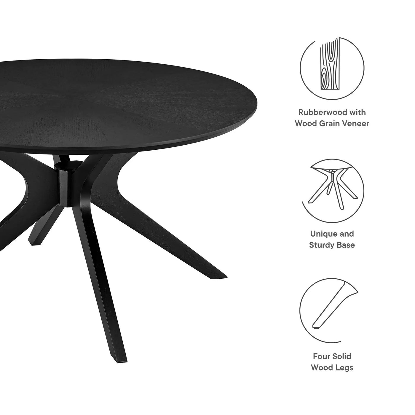 Crossroads Round Wood Coffee Table by Modway by HouseOfZazla