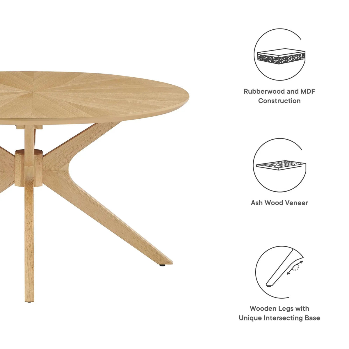 Crossroads Round Wood Coffee Table by Modway by HouseOfZazla