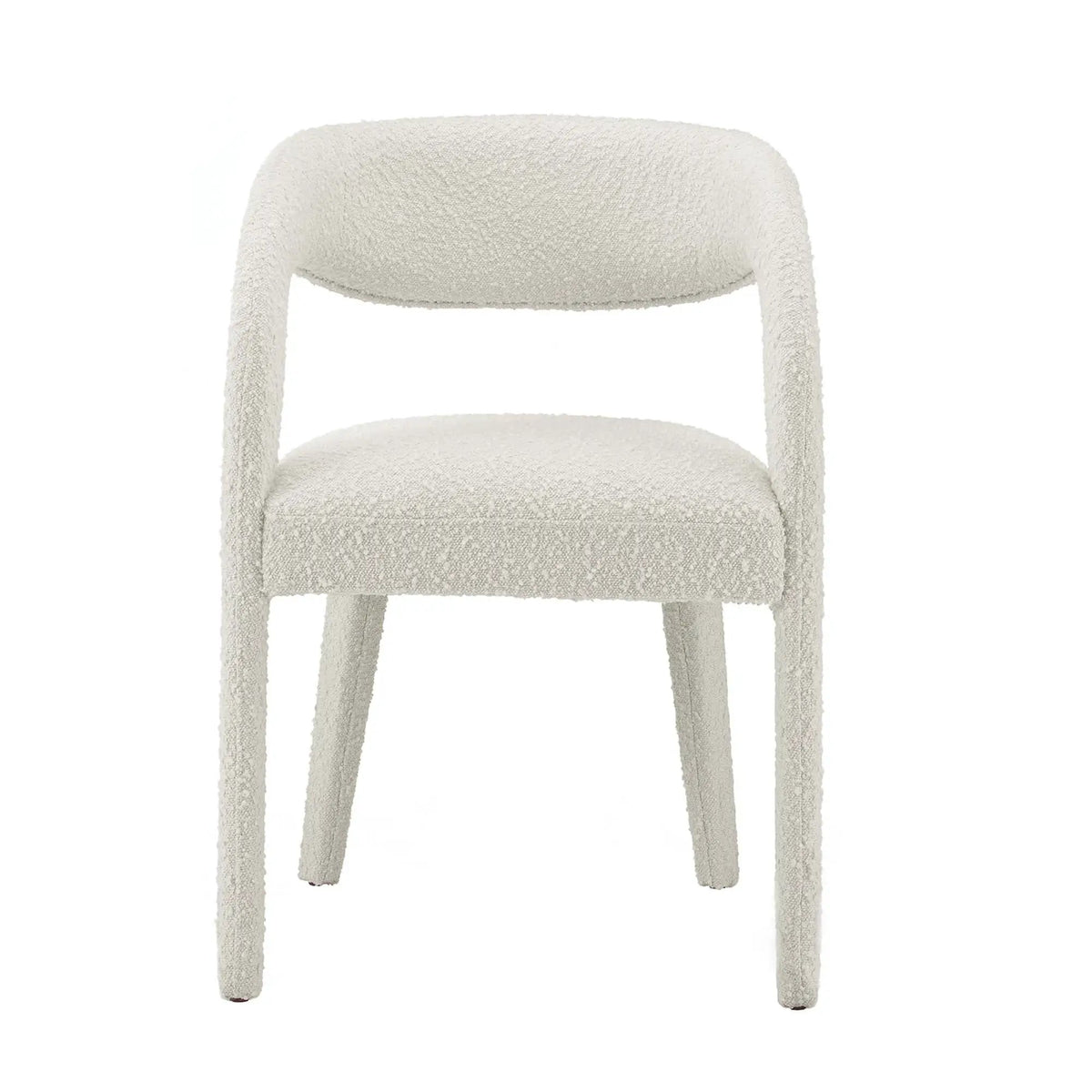 Pinnacle Boucle Upholstered Dining Chair Set of 2 by HouseOfZazla