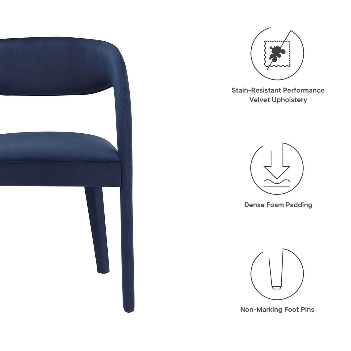 Pinnacle Performance Velvet Dining Chair Set of Two by Modway by HouseOfZazla