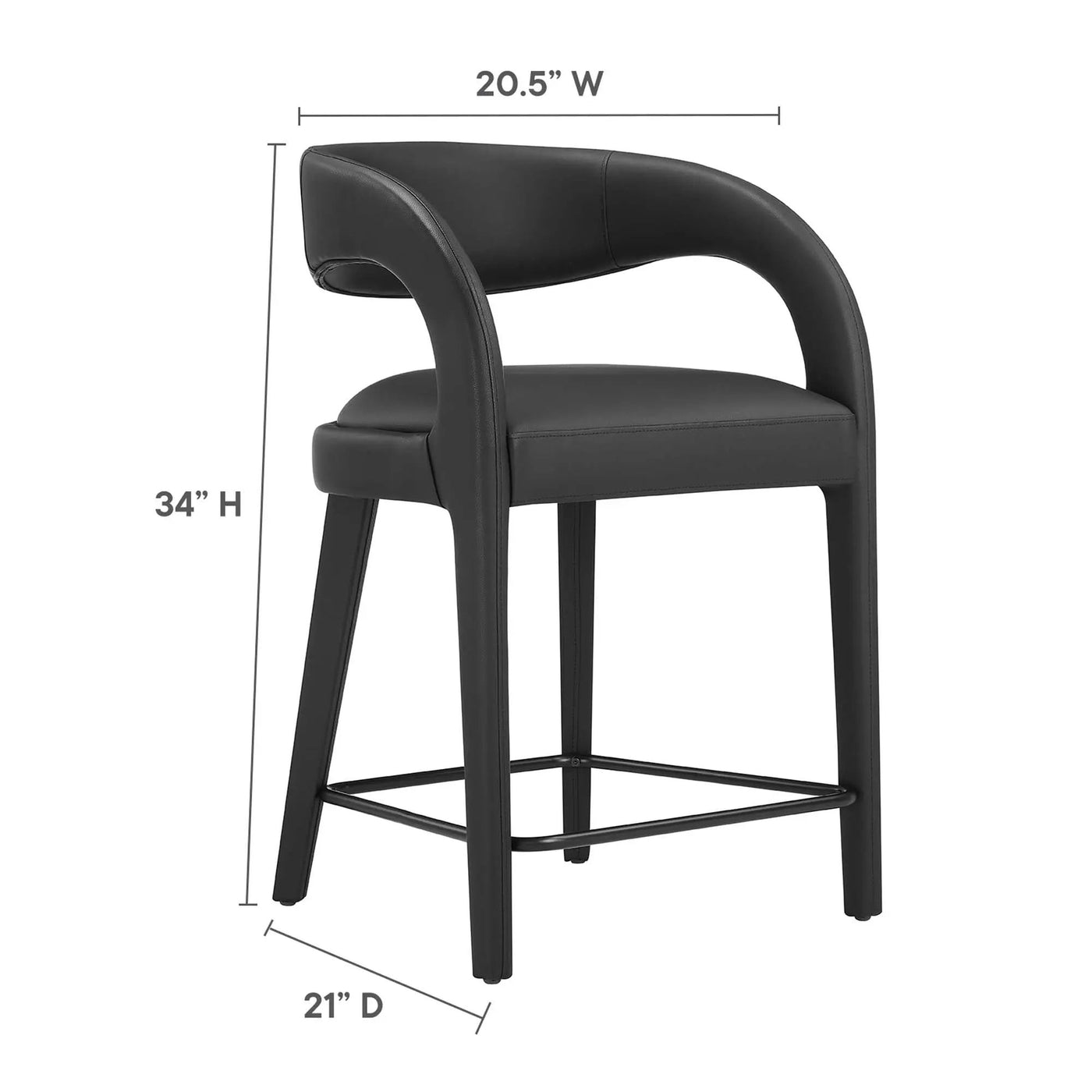 Pinnacle Vegan Leather Counter Stool Set of 2 by Modway by HouseOfZazla