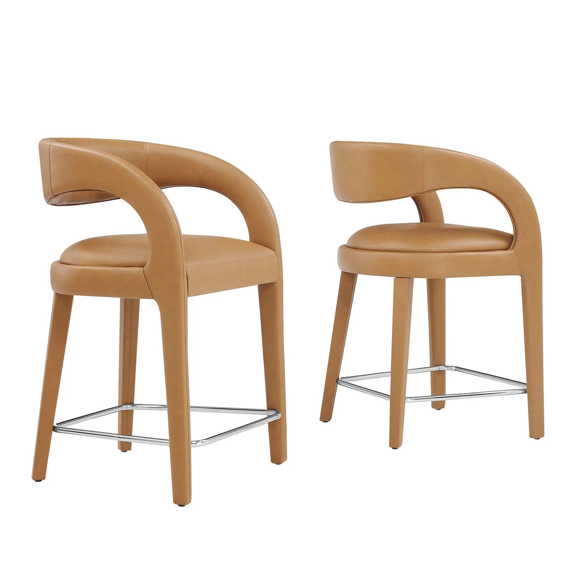 Pinnacle Vegan Leather Counter Stool Set of 2 by Modway by HouseOfZazla