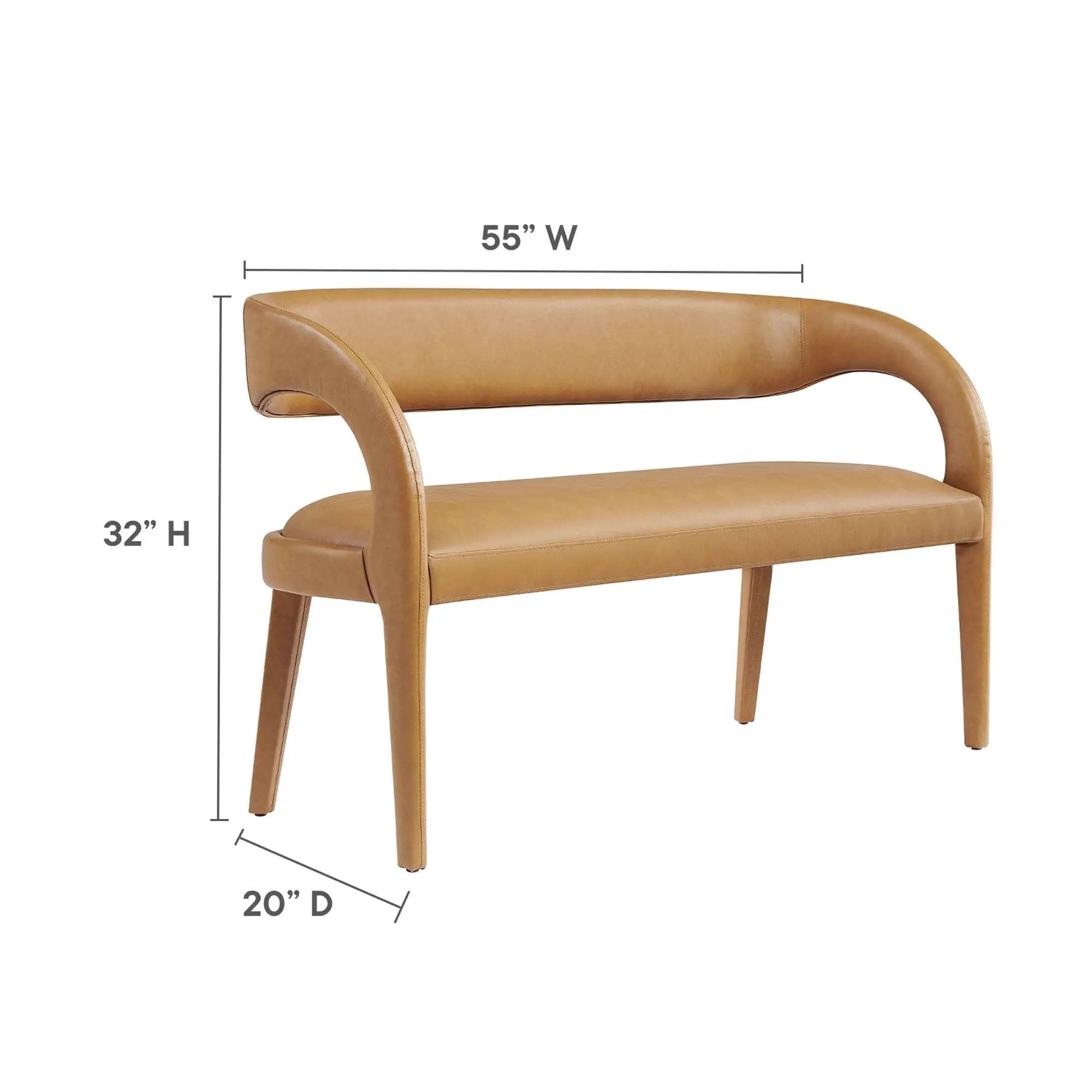 Pinnacle Vegan Leather Accent Bench by Modway by HouseOfZazla