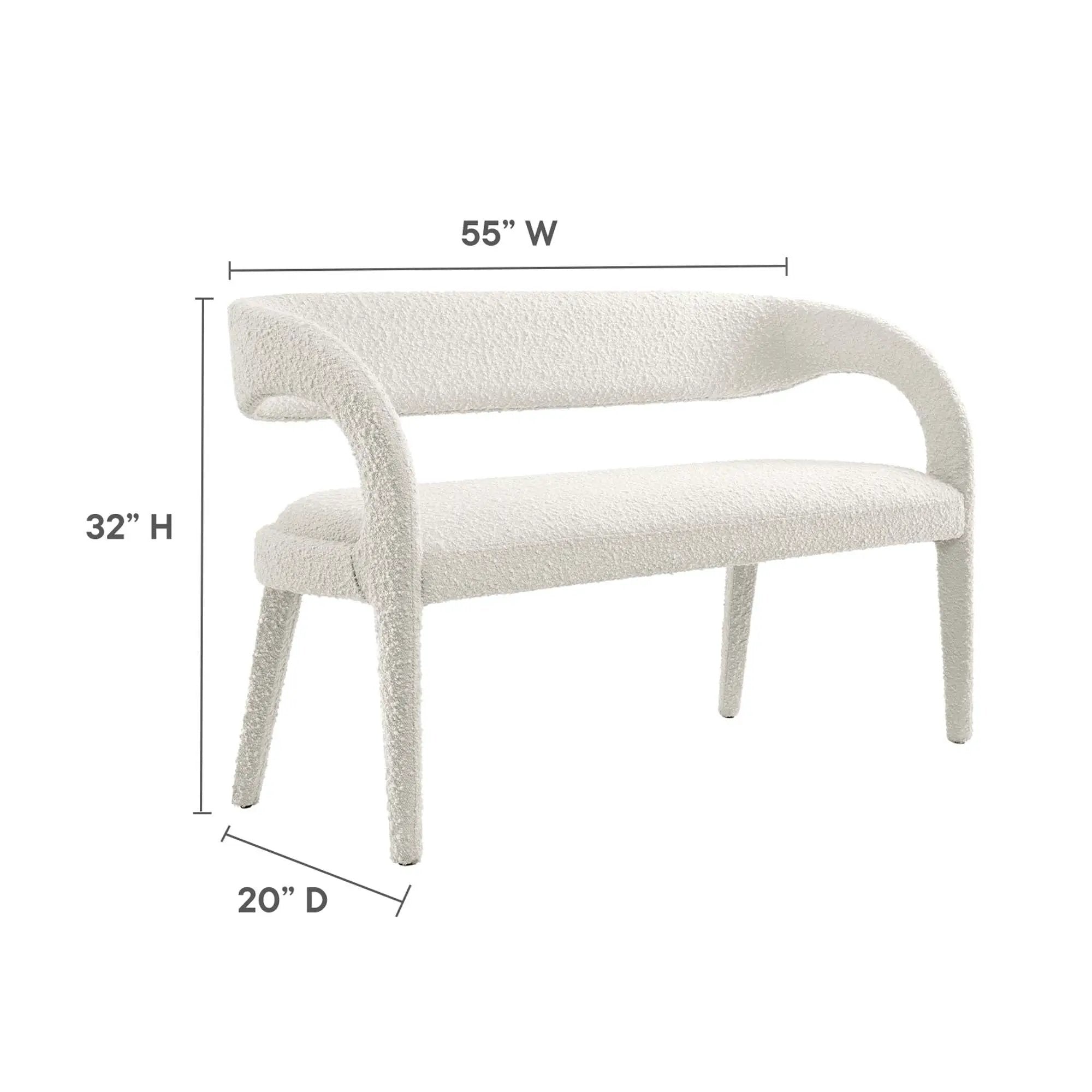 Pinnacle Boucle Fabric Accent Bench by Modway by HouseOfZazla