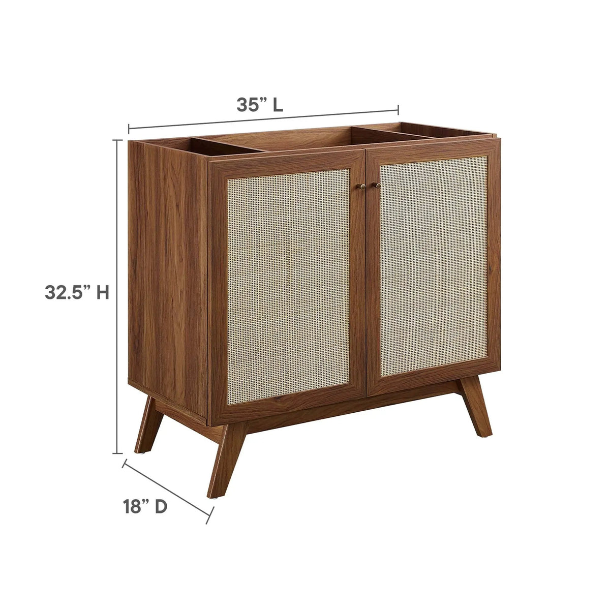 Soma 36" Bathroom Vanity Cabinet with Rattan Doors by HouseOfZazla