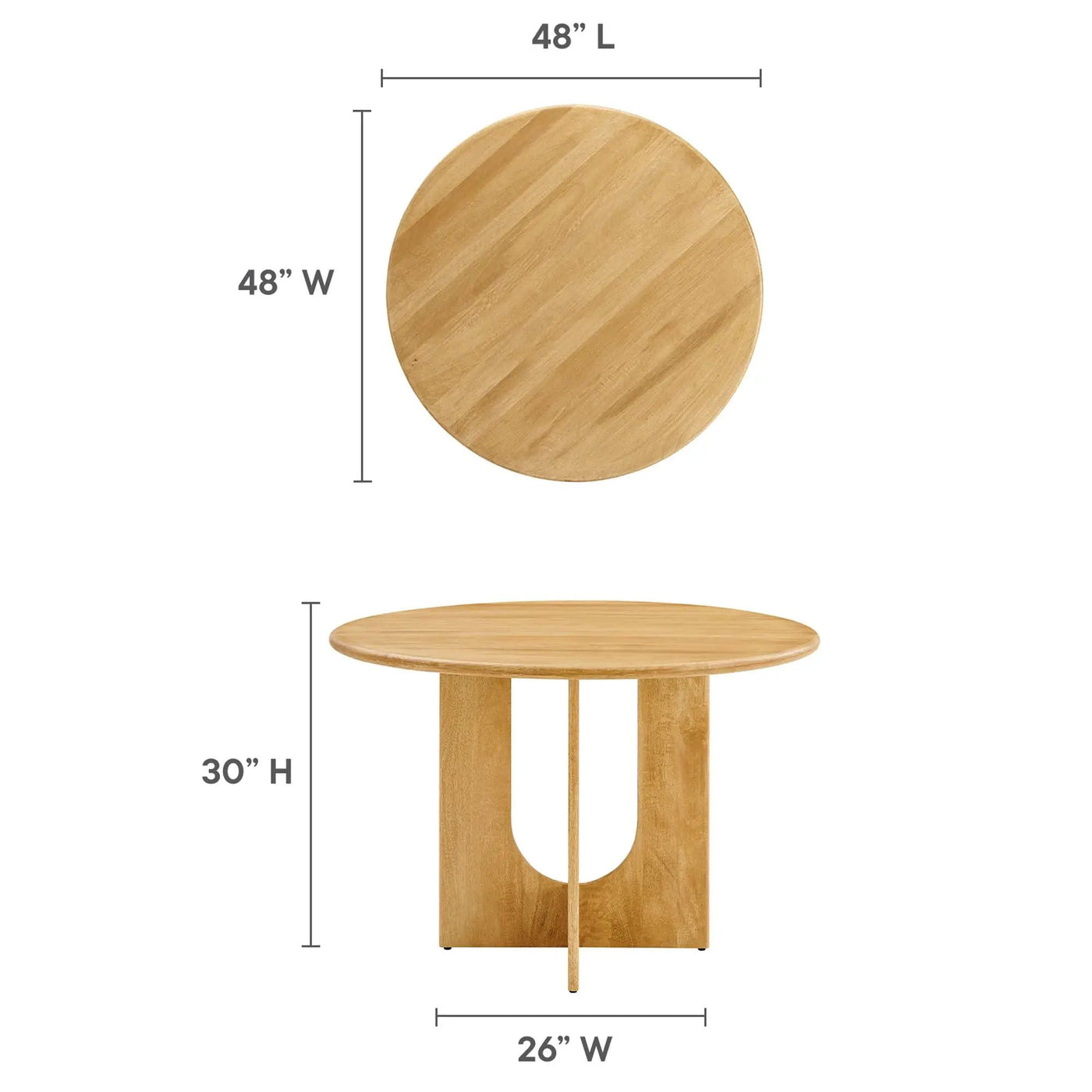 Rivian Round 48" Wood Dining Table by Modway by HouseOfZazla