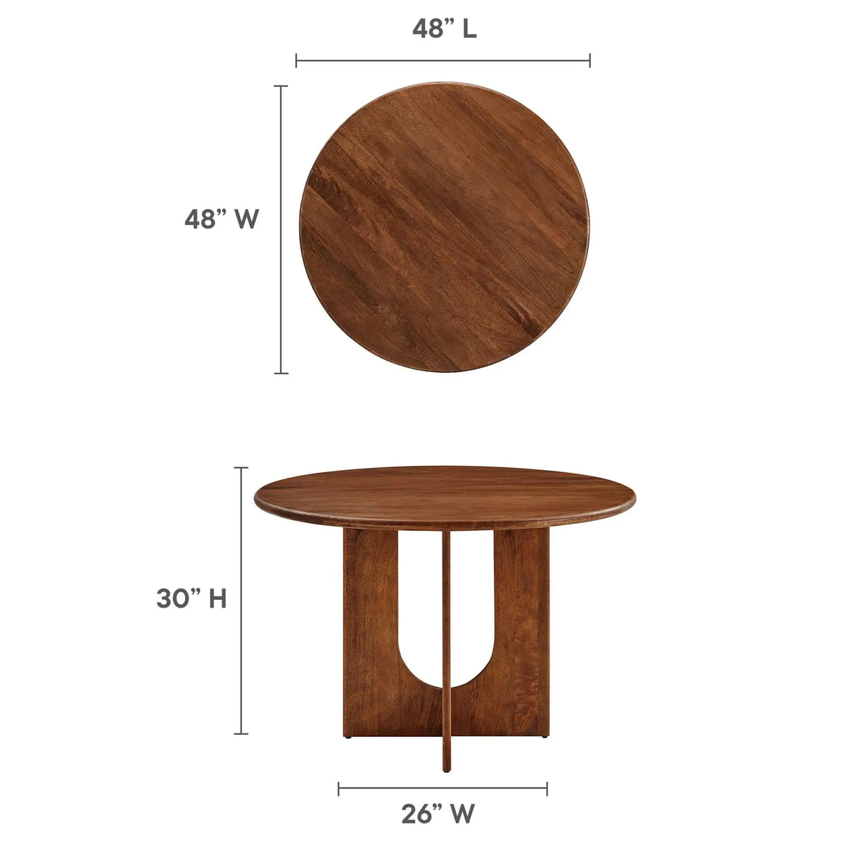 Rivian Round 48" Wood Dining Table by Modway by HouseOfZazla